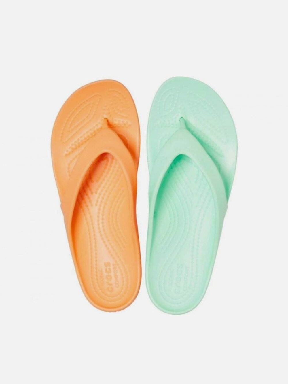 NEW! CROCS WOMEN KADEE II FLIP W CANTALOPE NEO MINT Flip Flops Summer Slip Ons